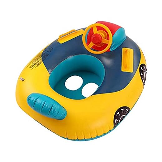 Aufblasbare Schwimmring Auto Schwimmen Trainer Sitz Pool Spielzeug Schwimmsitz Schwimmreifen mit 2 Griffen Pool Party Wasser Sommer Outdoor Beach Lounge Schlauchboot für Kinder Kleinkind 1-5Jahre