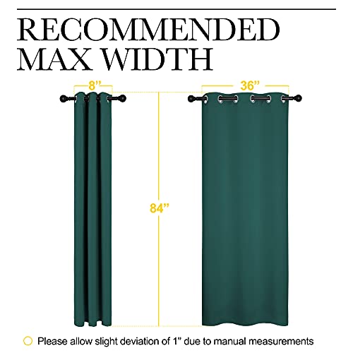 Image of NICETOWN Christmas Thermal Insulated Solid Grommet Blackout Curtains /Drape for Living Room (Hunter Green, 1 Pair, 42 by 84-Inch)
