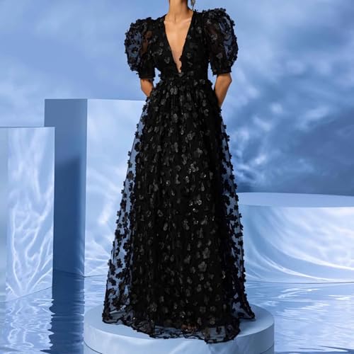 Mesh A-Line Formal Dress Short Sleeves Maxi for Wedding Party Evening Gown with Ruched Appliques3