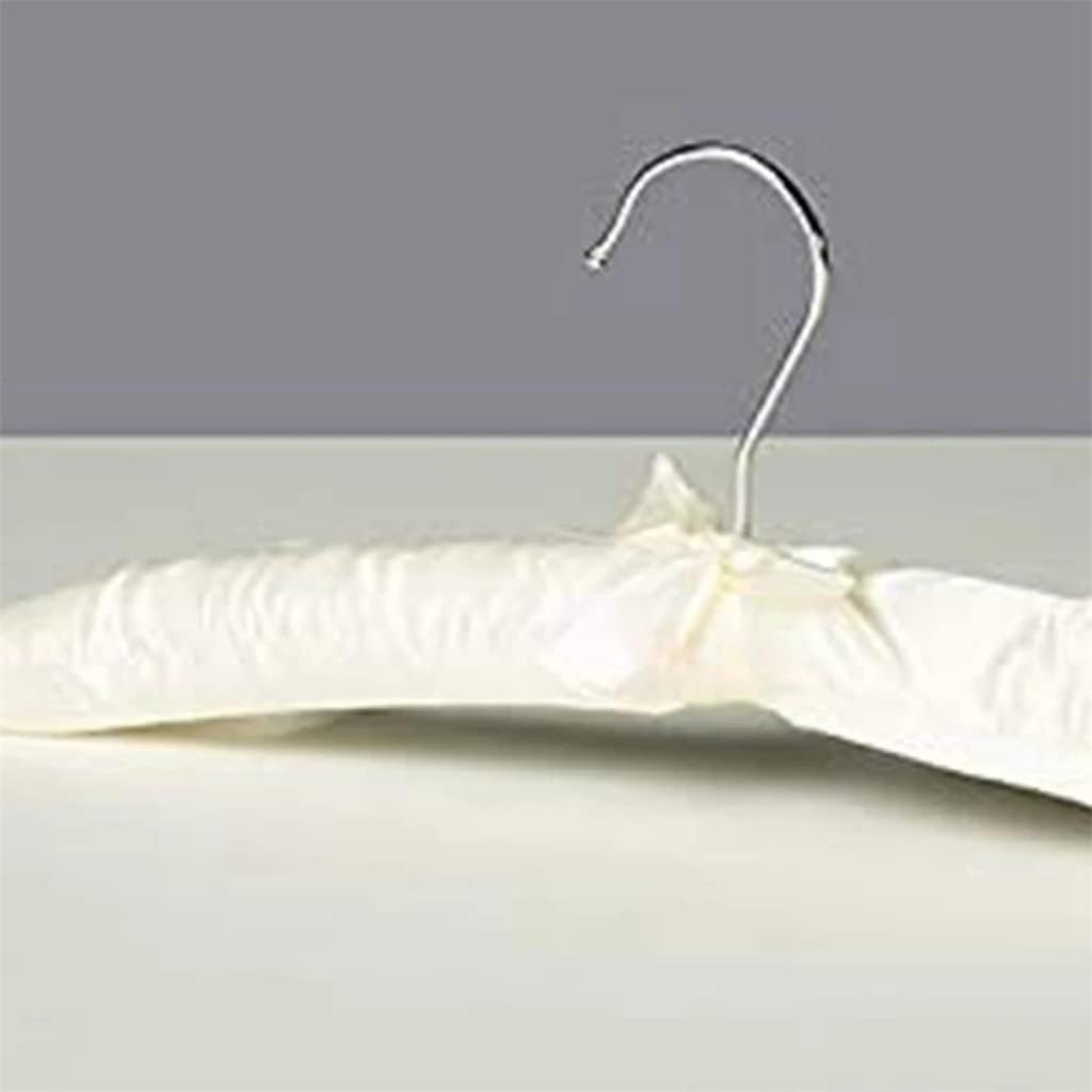 38cm Portable 5pcs White Satin Padded Top Hangers Clothes Coat Hanger Hook Hoteal Home Supplies