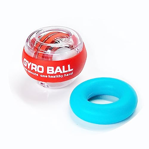 Power Wrist Ball Wrist Exercises AUTO Start Force Ball Gyroscope Ball with LED Lights Wrist Forearm Exerciser Arm Strengthener for Stronger Muscle and Bones White with led