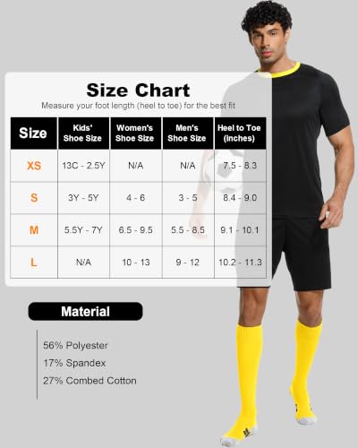 Image of APTESOL Knee High Sport Soccer Baseball Socks for Youth Boys Girls (1 /3 /5 Pairs)