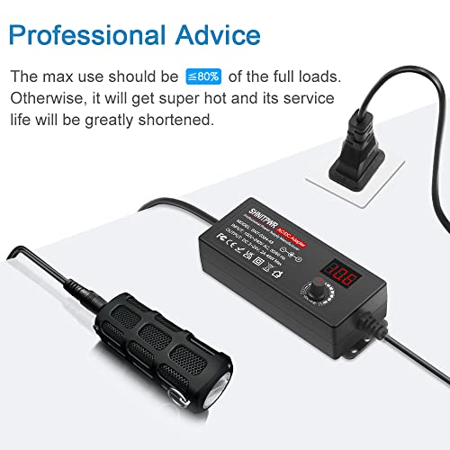 Shnitpwr Universal Ac To Dc Adapter 3V ~ 24V 2A 48W Switching Power Supply 3V 5V 6V 9V 12V 15V 18V 19V 20V 24V 1A 1.5A 2 Amps Adjustable Ac/Dc Converter Transformer With 14 Tips & Polarity Converter #TOP6