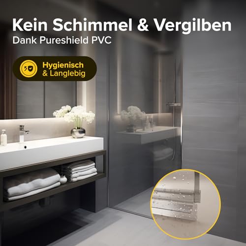 five dots Duschdichtung 6mm NEU2025 - Duschdichtungen für Duschtüren ohne vergilben - Dichtung Dusche Glastür 6mm hält 100% dicht - Duschtürdichtung Unten - Duschkabinen Dichtungen