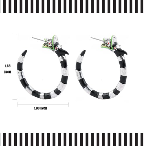 Coral Snake Gothic Hoop Earrings - Halloween Horror Beetle Snake Juice for Women Cosplay Costume Accessories2