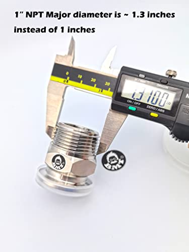 Image of bmotiontech MNPT x KF25 flange fitting (ISO-KF KF25 QF25 NW25) (1.0 inch MNPT, 1PC adapter only)