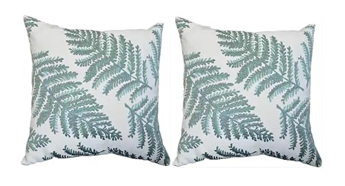 Anybird 2 Pezzi Federe Copricuscini 50 x 50 cm, Federa per Cuscino Decorazioni in Lino con Cerniera Invisibile, Fodere Cuscini per Divano, Sofà, Interni ed Esterni. (Verde, 50x50cm)