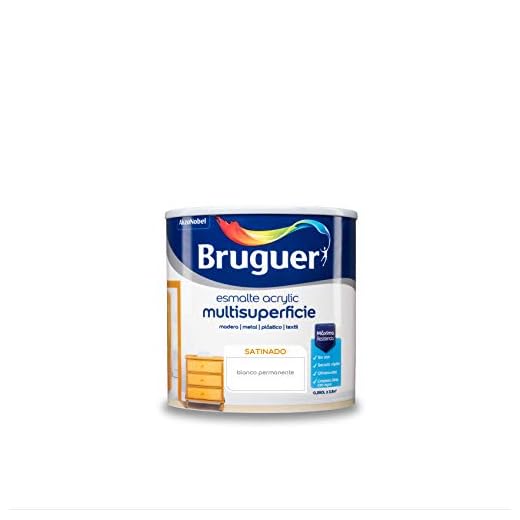 Bruguer Acrylic Multisuperficie Esmalte al agua Satinado Blanco Permanente 250 ml