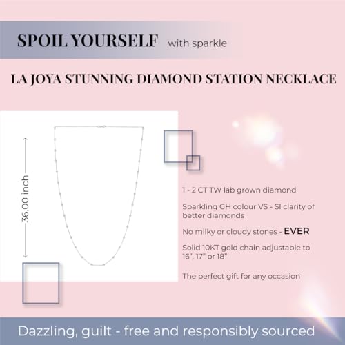 La Joya 1/2-2 CT. TW. Diamond Station Layering Necklaces | 925 Sterling Silver | 36 & 20 Inch Women's Gorgeous Diamond Jewelry3