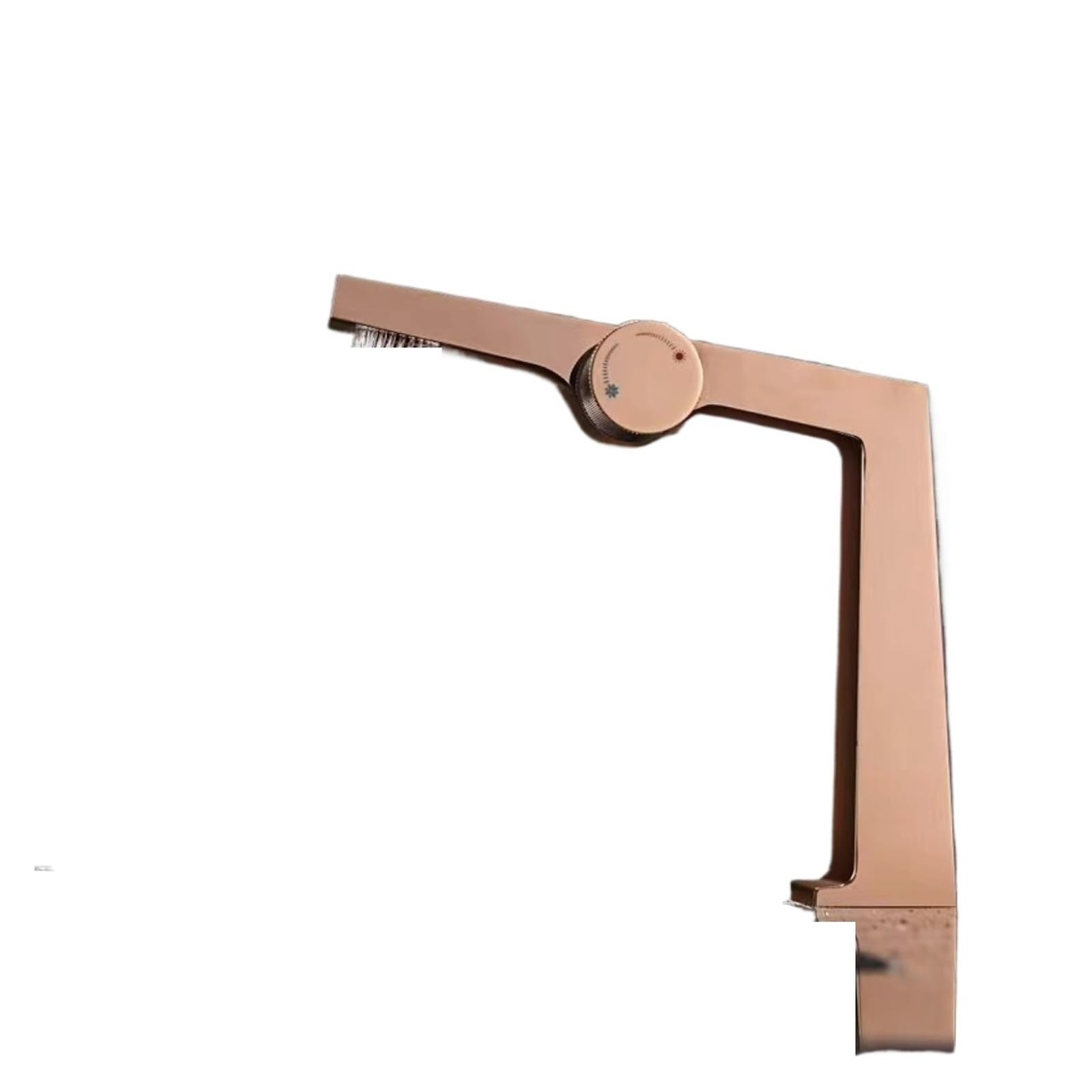 Robinet de salle de bain en laiton rose et blanc au design épuré haut de gamme