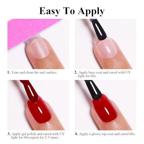 Imtiti Eggplant Red Gel Nail Polish, 1Pcs Rose Purple Red Gel Polish Soak Off UV LED Gel Polish, Long Lasting, Nail Art Manicure Salon DIY at Home for Autumn and Winter (0.34 Fl Oz) - Image 7