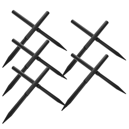 Piquets de jardin pour lampes solaires VALICLUD lot de 10 têtes rondes en plastique noir