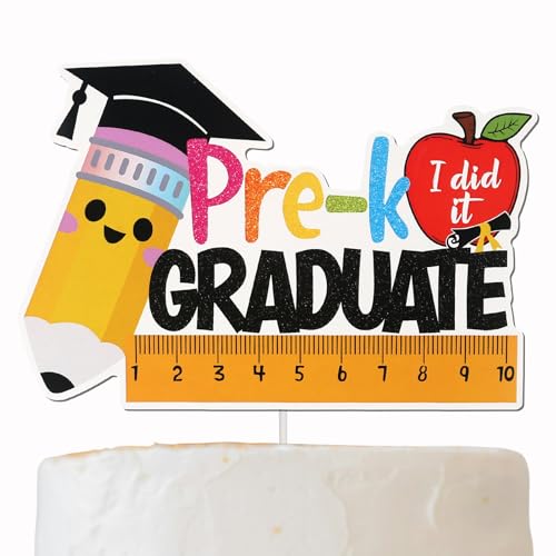 Elevizzle Kindergarten Graduation Cake Topper, Class of 2025 Pre-K Graduate Appetizers Cake Dessert Decorations,Pre School Graduation Party Supplies