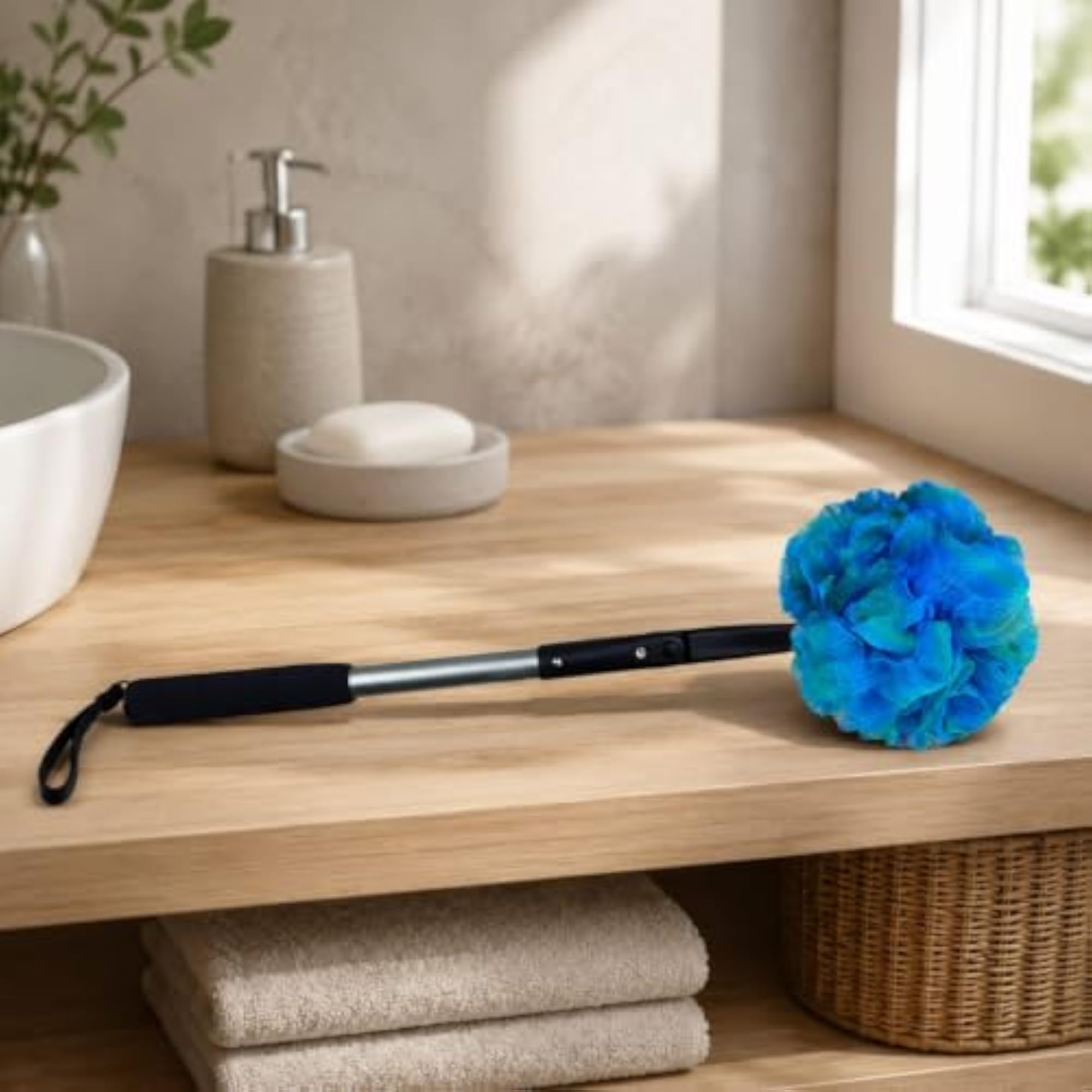 Non-Slip Grip Long-Handled Bath Brush