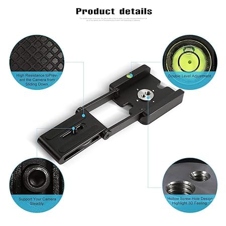 Image of Foldable Z Pan Tilt Tripod Head Quick Release Plate Holder for DSLR Camera Camcorder Photography Accessory - 1 Piece (Black) (Z Plate)