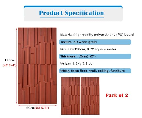 Paneles de pared 3D antirozaduras e impermeables de PU aspecto madera 6