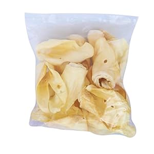   Beef-Ears-for-Dogs-Premium-Quality-Treats-Low-Fat-High-Protein-Long-Lasting-Chews-Easy-Digestion-Healthy-Clean-Teeth-Gums-for-All-Breed-Size-100-Natural-Cow-Flavor-Pack-of-25