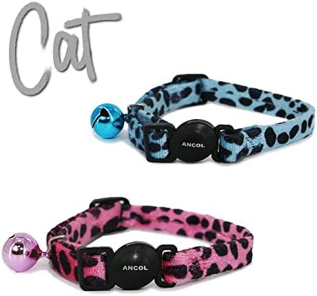Ancol Acticat Velvet Leopard Print Cat Collar, Pink