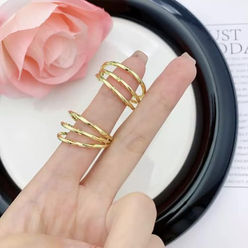 6 Pairs Gold Hoop Earrings for Women, Hypoallergenic Twisted Statement Earrings, Fashion Large Pearls - Beautifully Decorated for Birthday Parties（Style 2）2