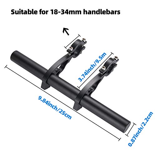 Yizhet Bike Handlebar Extender, Bicycle Handlebar Extension Lightweight Durable Aluminum Alloy Double Bike Handlebar Bracket For Holding Bicycle Speedometer, Gps, Phone Mount Holder(25Cm) #TOP1