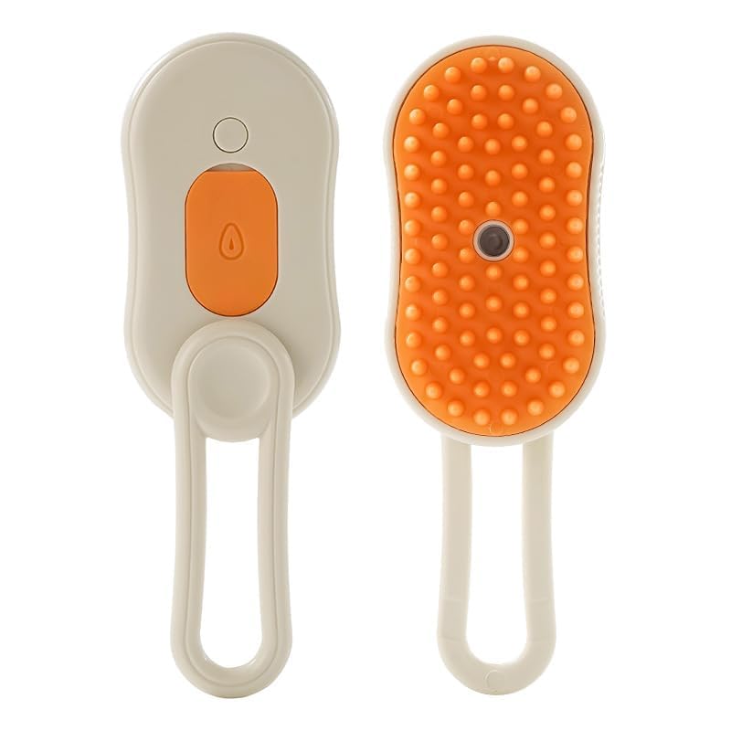 Hugging Hoomans Combo: Pet Slicker Brush & USB Rechargeable 3-in-1 Steam Brush for Dogs & Cats | Pet Grooming & Bathing Combo | Deshedding, Massaging, Mist Spray, Self-Cleaning Tools – All Breeds 1