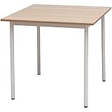 届け先法人限定 オフィスコム カフェテーブル スクエアテーブル 作業台 幅800mm×奥行800mm×高さ700mm ナチュラル