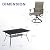 VICLLAX 7 Pieces Outdoor Dining Set, Patio Furniture Set of 6 Patio Swivel Dining Chairs and Rectangular Patio Table with Storage Shelf, Mixed Brown Chairs & Black Tabletop