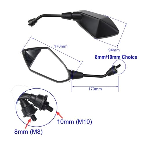 Espejos retrovisores para motocicleta de fibra de carbono par 3
