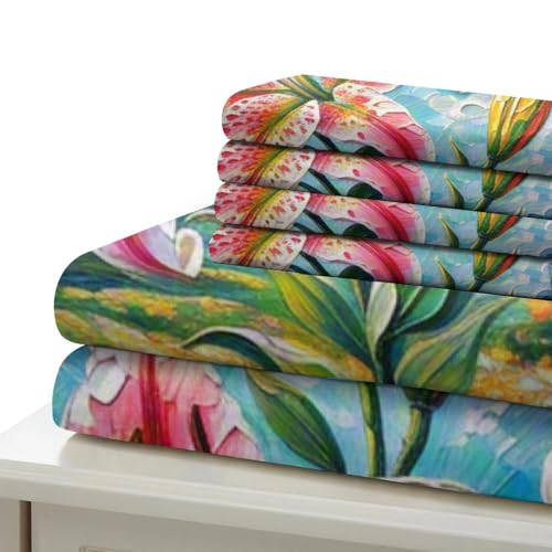 Housse de couette microfibre 140x200cm Lily parure de lit ado 3D - 6