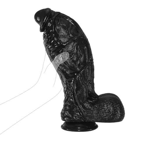 Dildo gigante extra largo da 9,3 cm di diametro, dildo nero realistico da 27,5 cm, pene in silicone extra large con ventosa, plug anale spesso, fallo anale largo, adatto a uomini e donne esperti