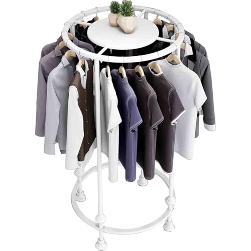 Perchero redondo de hierro con base estable para colgar ropa y organizar lavanderías 2