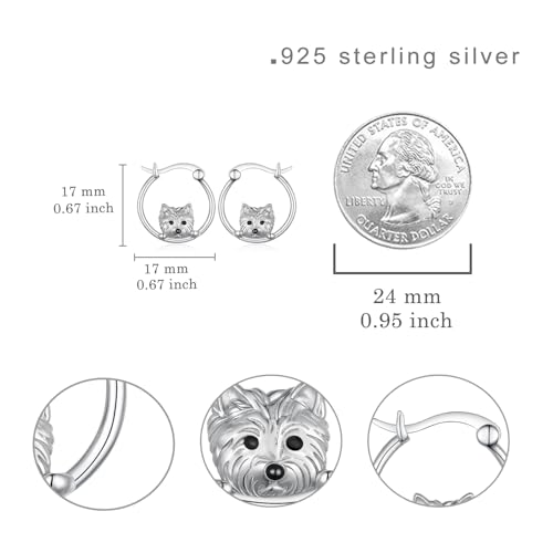 Sterling Silver Westie Dog Earrings Cute West Highland Terrier Hoop Earrings Perfect Westie Gifts for Women Dog Lover Jewelry4