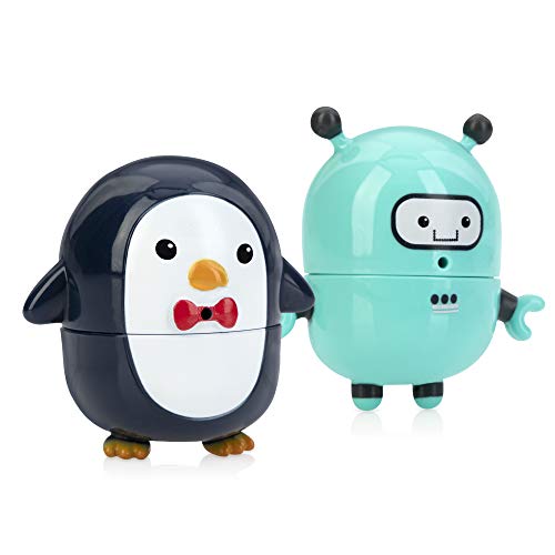Nuby Silly Squirts Bath Toys, Easy To Clean Children's Toy, Robot And Penguin, 2 Count #TOP17