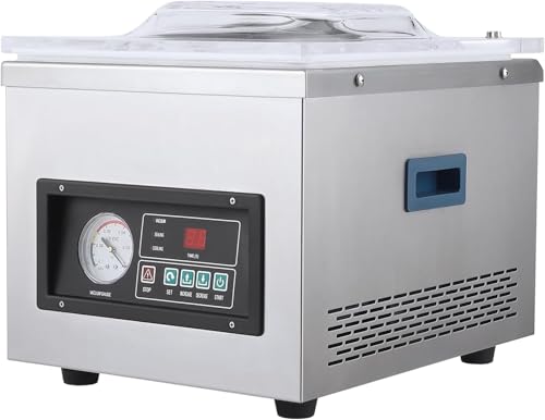 GarveeTech Chamber Vacuum Sealer Machine - 180W, Dz-260A 6.5 m³/h Pump Rate, Microcomputer Controlled, Household and Commercial, Stainless Steel