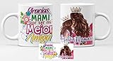 ✅Contiene 1 ud. Con caja Desconocido Taza de cerámica Dia de la Madre. Felicidades Mamá. Gracias Mami por ser mi Mejor Amiga. Mamá e Hija Princesas