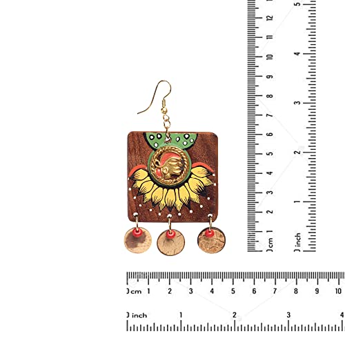 Image of Handcrafted Boho & Ethnic Earrings for Women - Wooden & Brass Statement Designs in Loop, Swing & Motif Styles