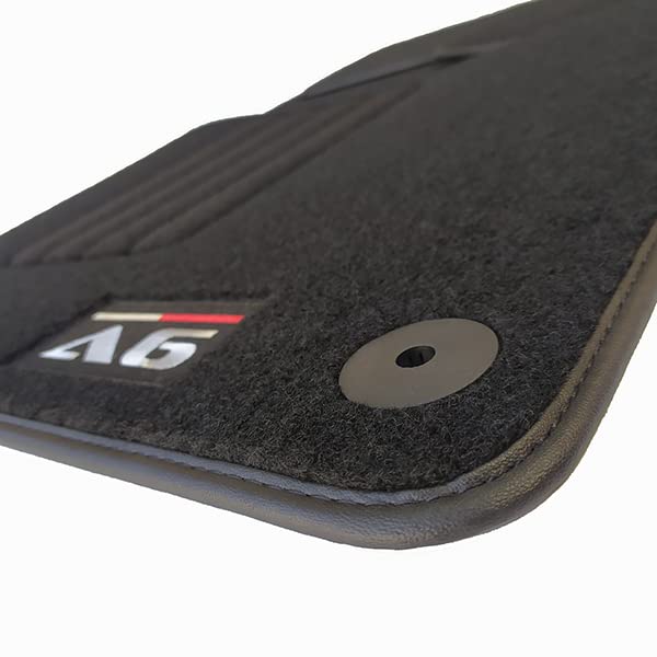 Car Lux AR06882 - Alfombrillas alfombras en moqueta Velour con Logo para Audi A6 C8 Desde 2018 hasta Hoy