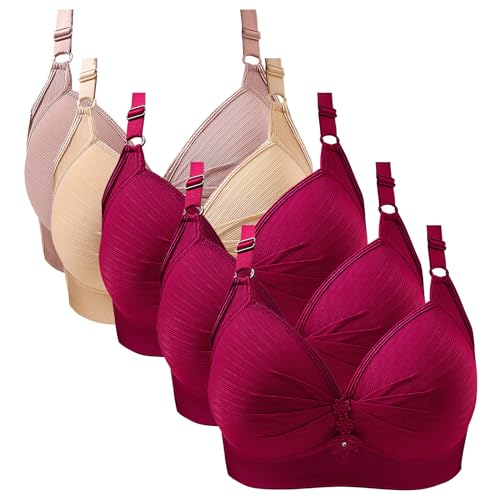 Ropa interior cómoda con el paquete de 3 brasieres para mujer sin varillas HUIFUAO