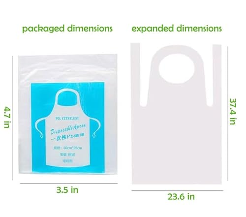 Bluelark Disposable Aprons (50 Count) Waterproof Plastic Apron For Painting thumb #4