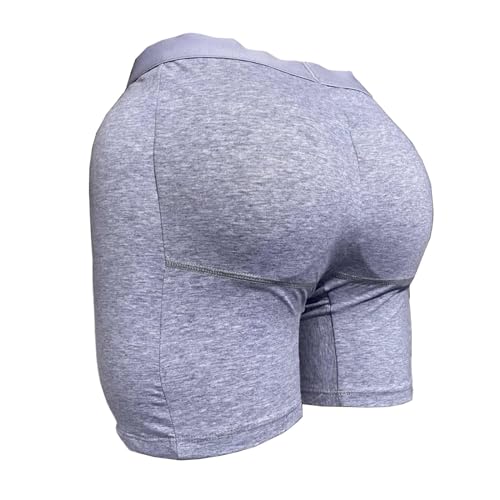Men Butt Lifter Hip Enhancer Padded Underwear, Cotton Butt and Thigh Shapewear Boxer Briefs Push Up Pad Panties Short