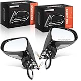 A-Premium Pair (2) Driver and Passenger Side Power Door Mirror - Compatible with Lexus IS250, IS350, 2006 2007 2008 - Heated Manual Folding Black Outside Rear View Mirror with Puddle Light