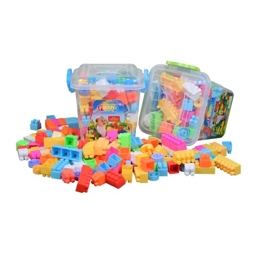 Image of Small Building Blocks Toy Set with Storage Container, 250 Pcs, 3+ Yrs
