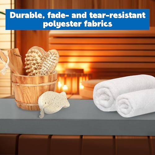 BALAPET Foam Sauna Seat Cushion with Back Support, 3 Inch Thick Heat Insulation Mat for Sauna Bath House Shower Room, Sauna Accessories for Resting(Gray)