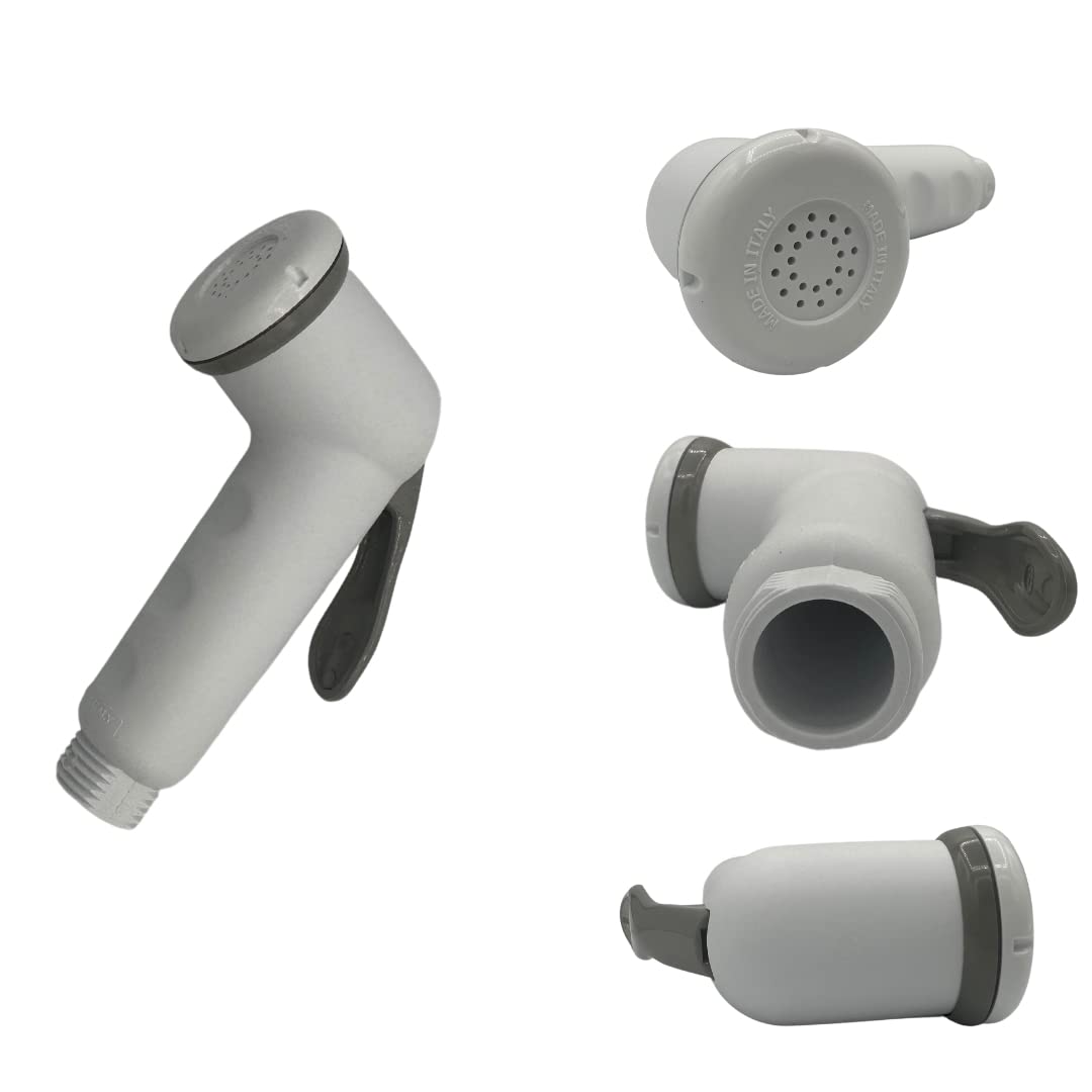 Shop SoftAir® Doccetta Oasi Doccia Bianca ABS Pulsante a Leva Soffione per Barca Imbarcazione Yacht Made in Italy