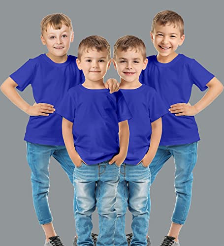 Image of Hangout Hub HH87 Tshirt for Boy's | Regular Fit | Super Combed Cotton Kids T-Shirt | Solid Plain Tees | Round Neck T Shirt | Half Sleeves |Pack of 2 | 3 | 4 | 5 |6