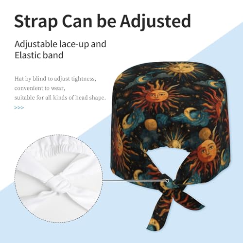 Image of Adjustable Scrub Cap with Sweatband, Breathable Working Hat for Men /Women