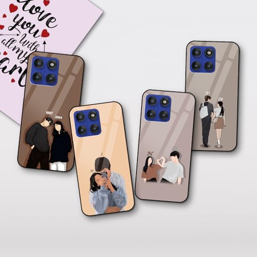 Image of COLORflow Back Cover Compatible with Motorola Moto Edge 60 Pro 5G | Love Connection Couple Customized | Shockproof TPU Bumper with Camera Protection Back Cover