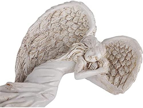 YUDIZWS Angel Door Frame Ornament Door Frame Angel Wall Sculpture Ivory Door Frame Angel Wings Sculpture Vintage Shabby Chic Angelic Figurines Ornament for Door Frame Fireplace Home Art,Angel Right