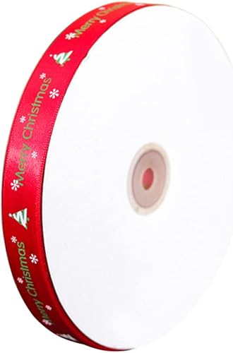 Miniatura 3 de EXCEART 2 unids Navidad Impreso Cintas de Alambre Cinta de Satén de Navidad Cinta de Embalaje Cintas Artesanales Cintas de Fabricación de Cintas de