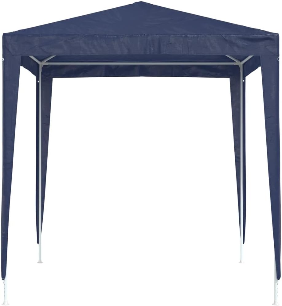 vidaXL Blue Party Tent 6.6'x6.6' - Durable Outdoor Canopy with UV and Water Resistant Fabric, Heavy-Duty Iron Frame, Easy to Assemble, Perfect for Parties